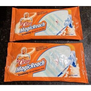 2 Lot Mr Clean Magic Reach Scrubbing Tub & Shower Refills 16 Pads Total Sealed
